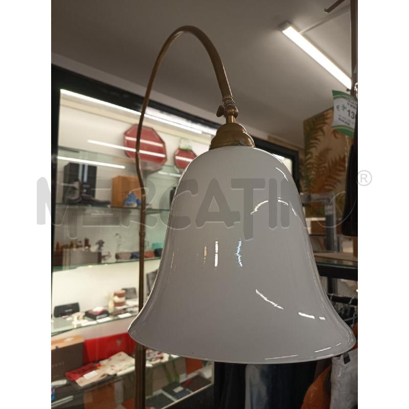 PIANTANA OTTONE LUME VETRO BIANCO  | Mercatino dell'Usato Roma rebibbia 2