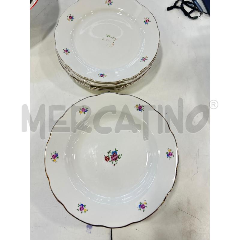PIATTI PAGNOSSIN TREIVSO FIORI B DOR 12PZ | Mercatino dell'Usato Roma rebibbia 1