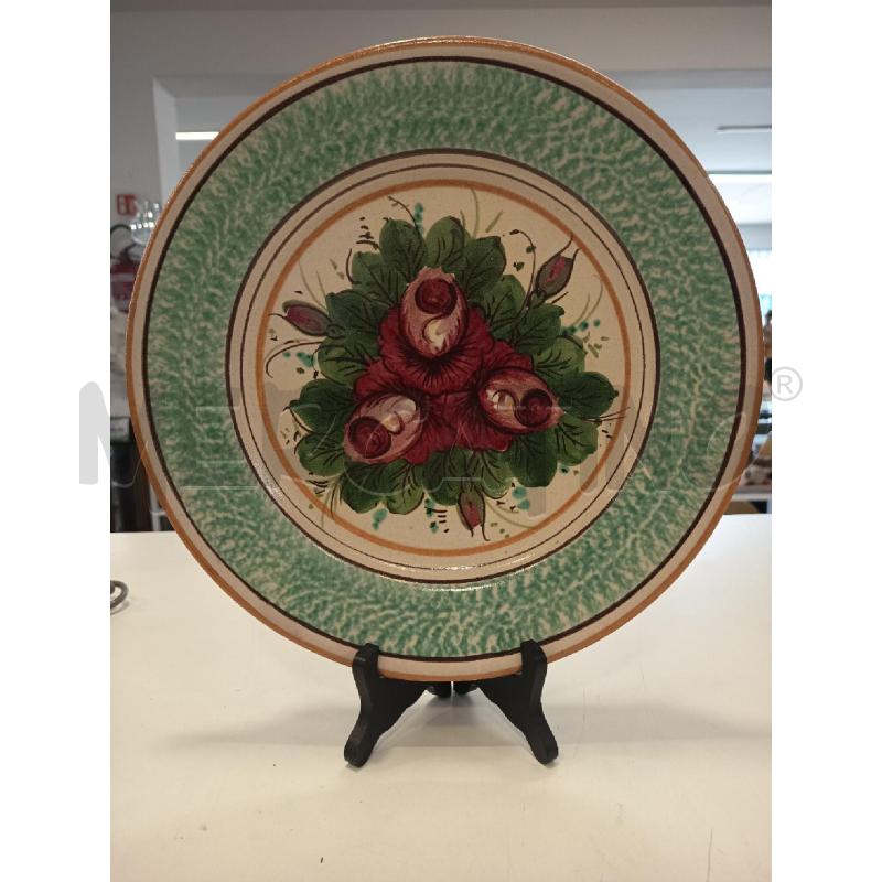 PIATTO CERAMICA VIETRI AVALLONE FIORI B ARANCIO | Mercatino dell'Usato Roma rebibbia 1
