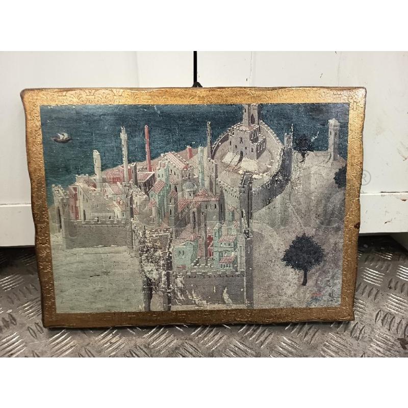 PLACCA ICONA LEGNO CITTA STAMPA B DOR 40X29 | Mercatino dell'Usato Roma rebibbia 1