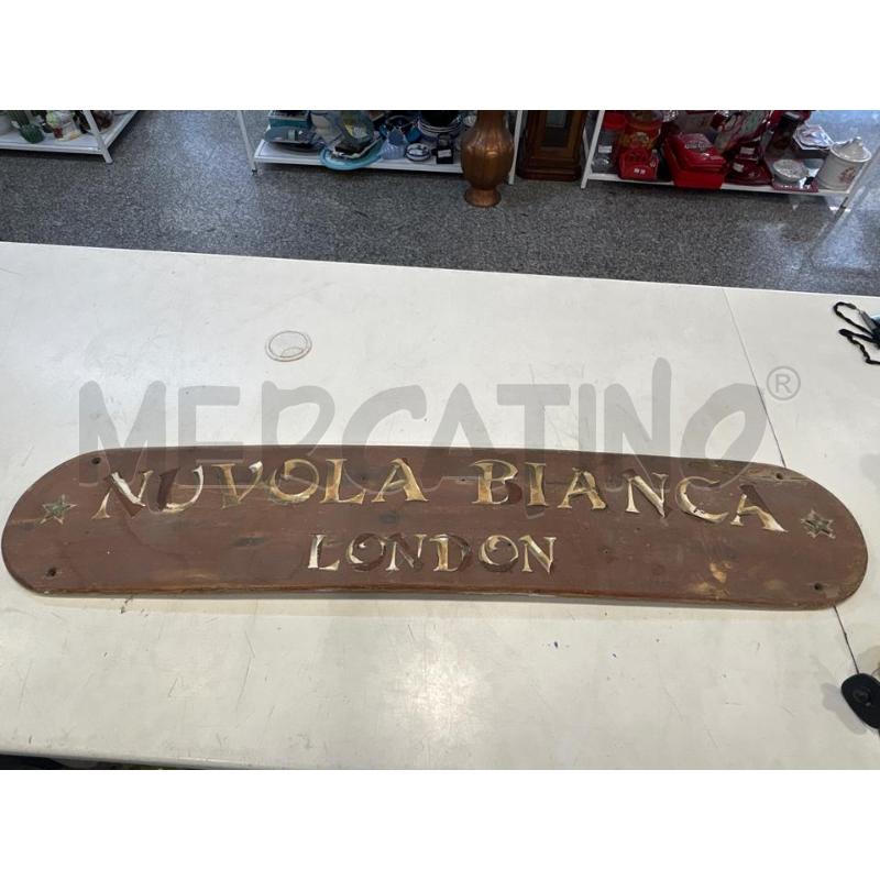 PLACCA LEGNO NUVOLA BIANCA LONDON | Mercatino dell'Usato Roma rebibbia 1
