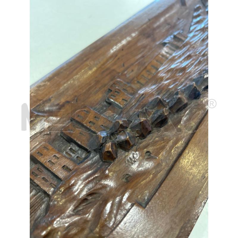 PLACCA LEGNO RILIEVO CITTA | Mercatino dell'Usato Roma rebibbia 2