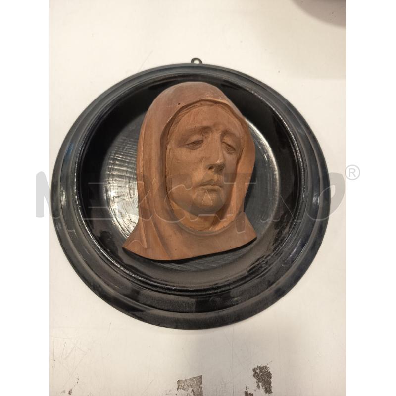PLACCA LEGNO VOLTO MADONNA TRISTE | Mercatino dell'Usato Roma rebibbia 1