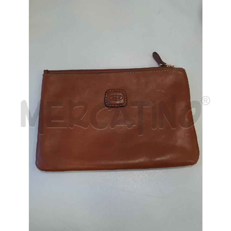 POCHETTE A MANO BRIC'S MARRONE VERA PELLE | Mercatino dell'Usato Roma rebibbia 1