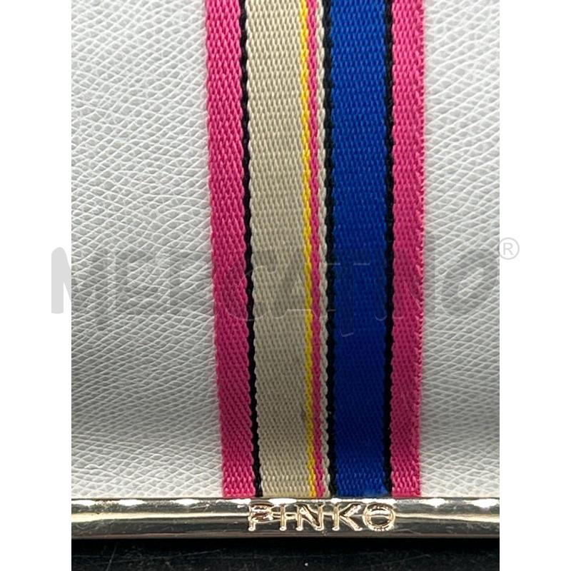 POCHETTE PINKO BIANCA FASCIA ROSA BLU DETT MET DORATO | Mercatino dell'Usato Roma rebibbia 2