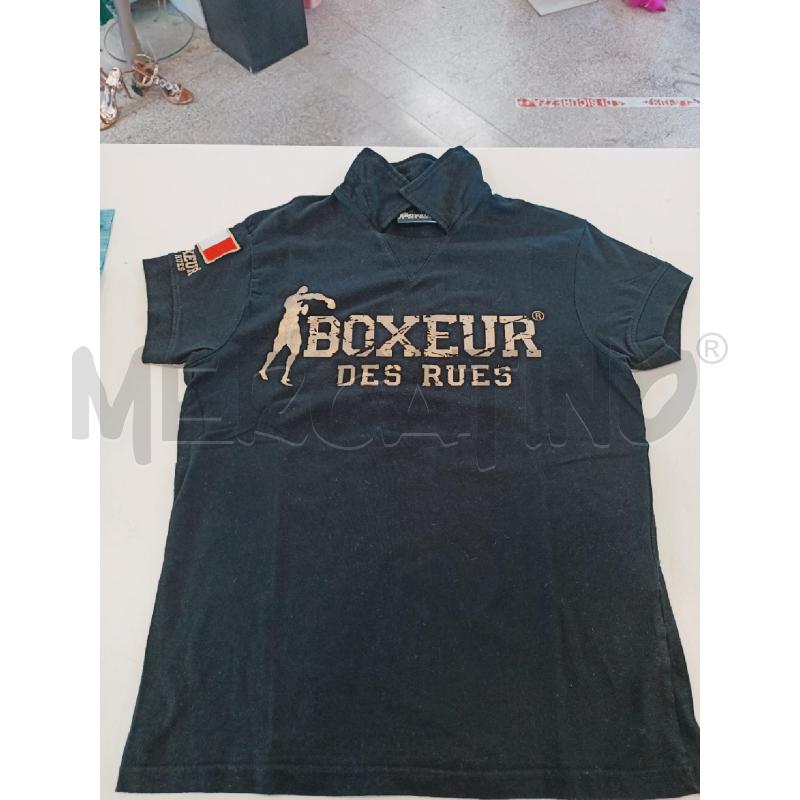 POLO DONNA BOXEUR NERA SCRITTA DORATA  | Mercatino dell'Usato Roma rebibbia 1