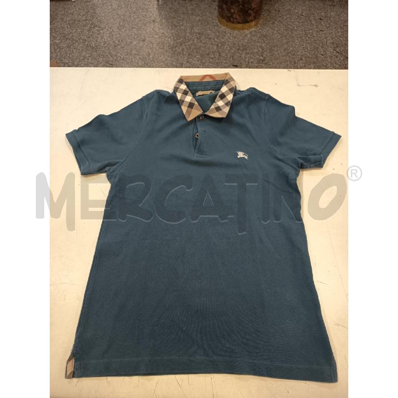 POLO UOMO BURBERRY COLOR PETROLIO | Mercatino dell'Usato Roma rebibbia 1