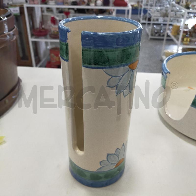 PORTA BICCHIERI CERAMICA B BLU VERDE | Mercatino dell'Usato Roma rebibbia 1