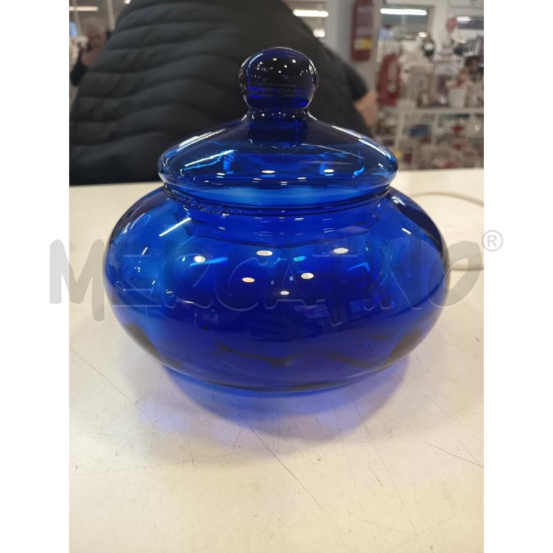 PORTA BON BON VETRO SOFFIATO BLU T SFERA  | Mercatino dell'Usato Roma rebibbia 1