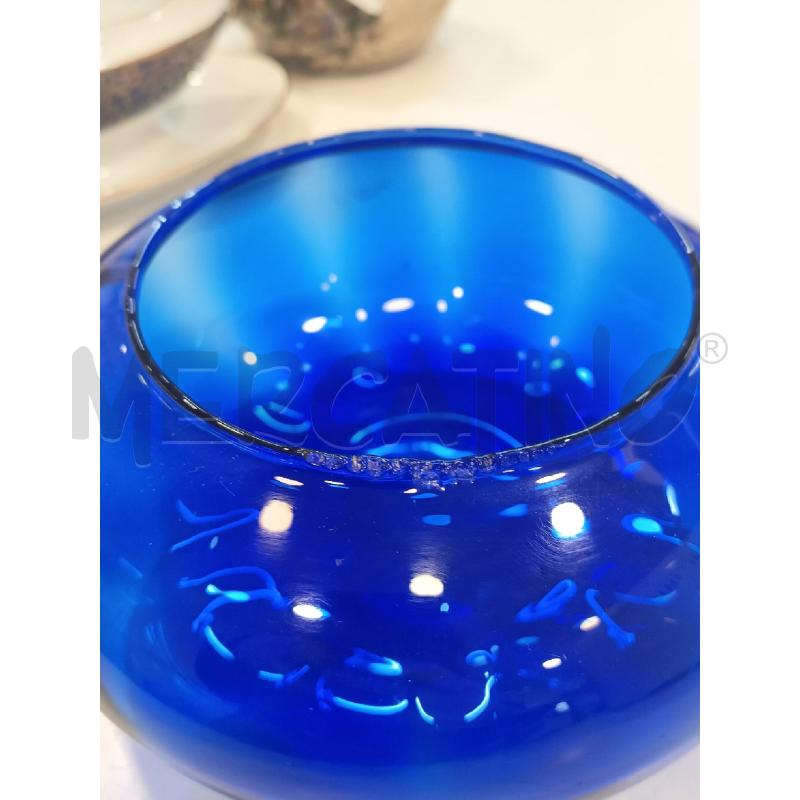 PORTA BON BON VETRO SOFFIATO BLU T SFERA  | Mercatino dell'Usato Roma rebibbia 2