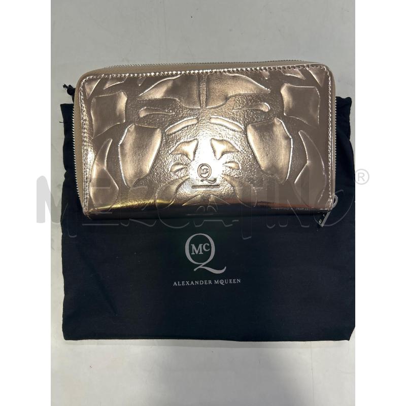 PORTA FOGLIO ALEXANDER MCQUEEN METALLIC ROSE GOLD  | Mercatino dell'Usato Roma rebibbia 1