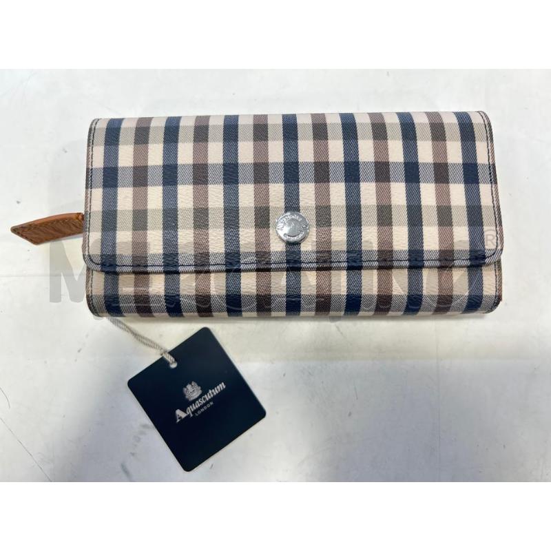 PORTA FOGLIO AQUASCUTUM PELLE FANTASIA QUADRI BLU MARR | Mercatino dell'Usato Roma rebibbia 1