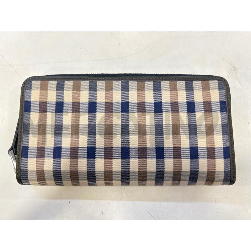 PORTA FOGLIO AQUASCUTUM TESSUTO FANTASIA QUADRI BLU MARR | Mercatino dell'Usato Roma rebibbia 1