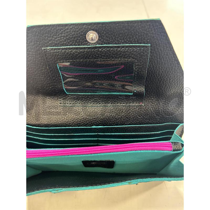 PORTA FOGLIO FIAT 500 VERDE NERO LOGO FUCSIA | Mercatino dell'Usato Roma rebibbia 2