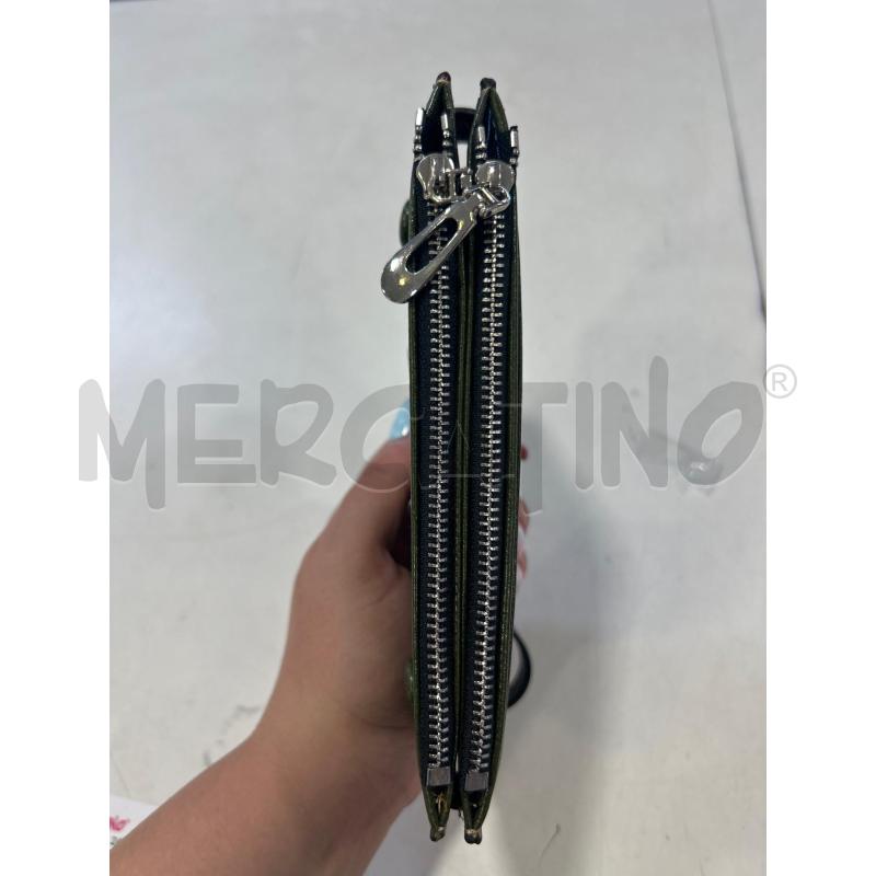 PORTA FOGLIO VERDE PELLE 2ZIP | Mercatino dell'Usato Roma rebibbia 3