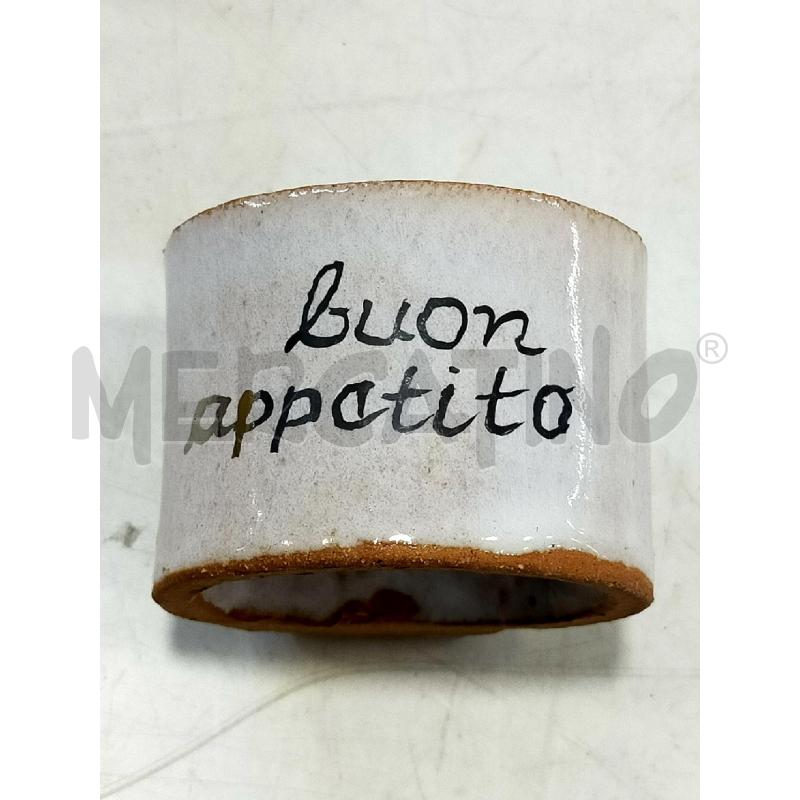 PORTA TOVAGLIOLO PZ6 BIANCO CERAMICA BUON APPETITO | Mercatino dell'Usato Roma rebibbia 3