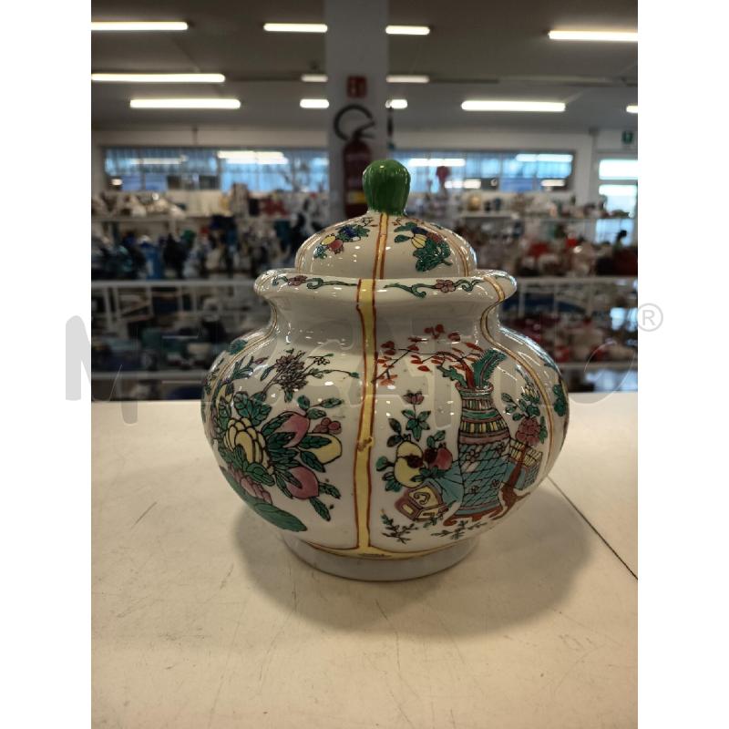 POTICHE VASO ORIENTALE BIANCO DIS VERDI | Mercatino dell'Usato Roma rebibbia 1