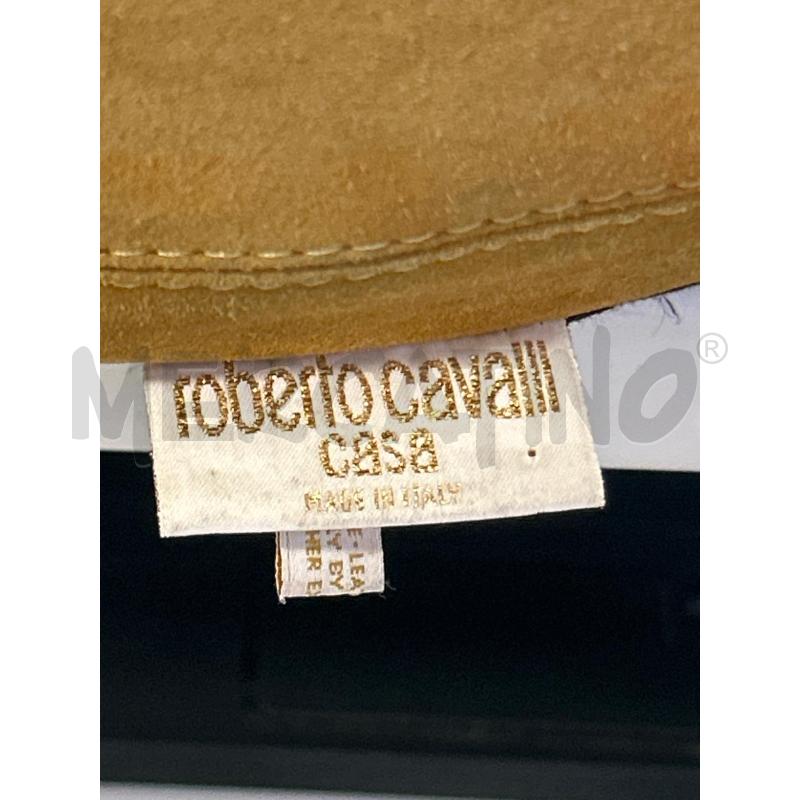 POUF TONDO PELLE ROBERTO CAVALLI CASA GIALLO DA RIV  | Mercatino dell'Usato Roma rebibbia 3