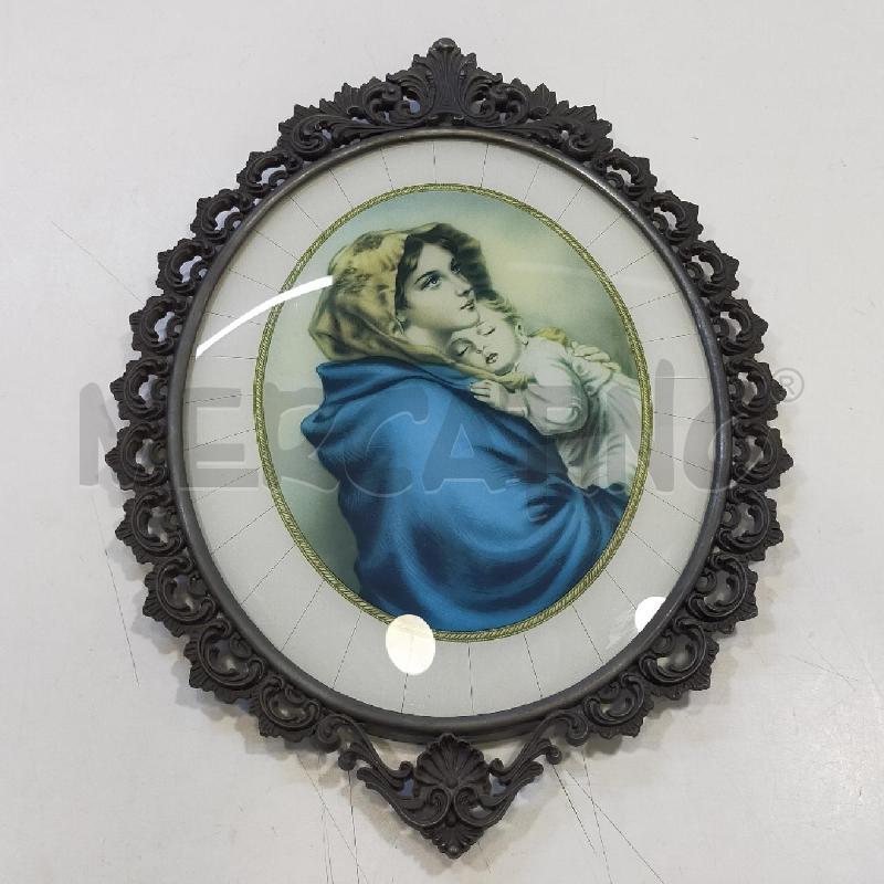 QUADRETTO MADONNA C BAMBINO C MET LAVORATA | Mercatino dell'Usato Roma rebibbia 1