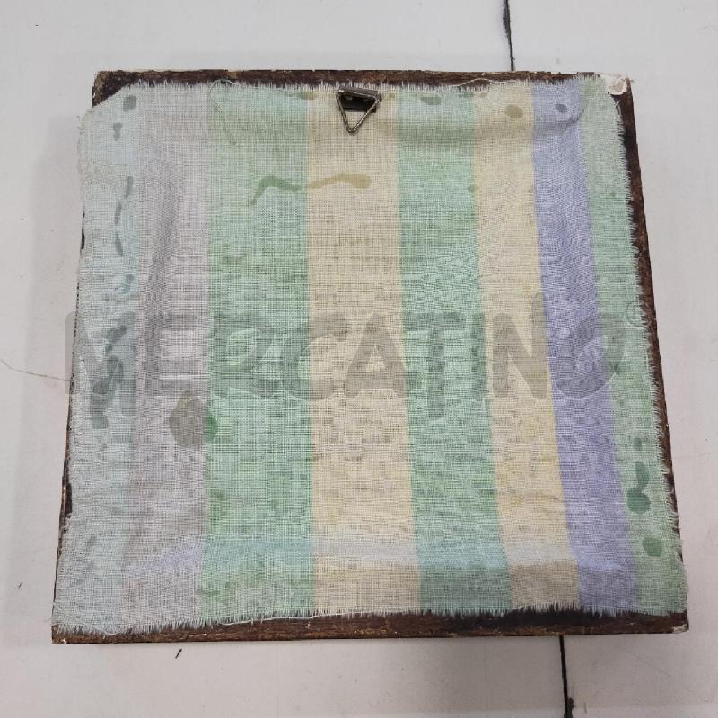 QUADRETTO PAESAGGIO DIP C LEGNO DOR 18X18 | Mercatino dell'Usato Roma rebibbia 2