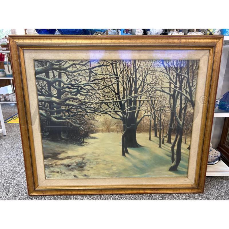 QUADRO ALBERI INNEVATI C DOR 126X105 | Mercatino dell'Usato Roma rebibbia 1