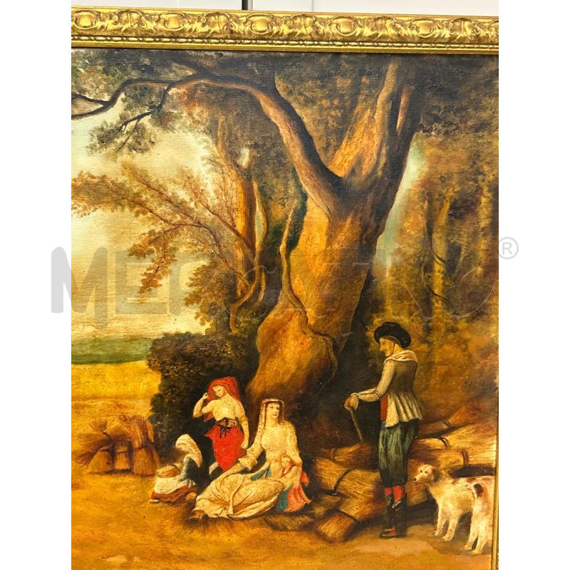 QUADRO CONTADINI SOTTO UN ALBERO C DOR 107X68 | Mercatino dell'Usato Roma rebibbia 2