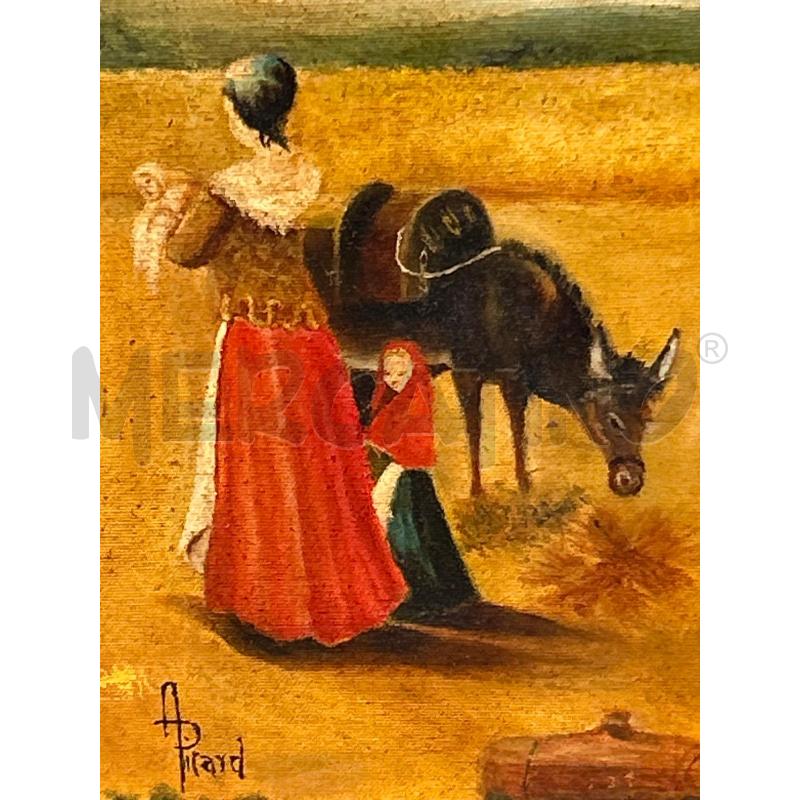 QUADRO CONTADINI SOTTO UN ALBERO C DOR 107X68 | Mercatino dell'Usato Roma rebibbia 3