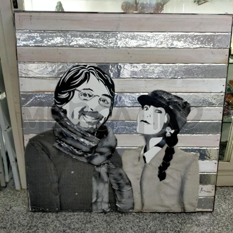 QUADRO COPPIA VARI MATERIALI B/N | Mercatino dell'Usato Roma rebibbia 1