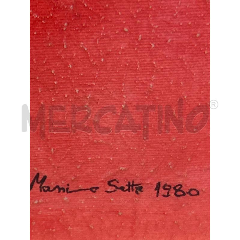 QUADRO DONNA NUDA BLU SFONDO ROSSO GABBIANO SCRITTA MASSIMO SETTE C DOR 88X68 | Mercatino dell'Usato Roma rebibbia 3