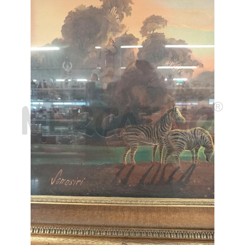 QUADRO PAESAGGIO AFRICANO CORNICE DORATA | Mercatino dell'Usato Roma rebibbia 2