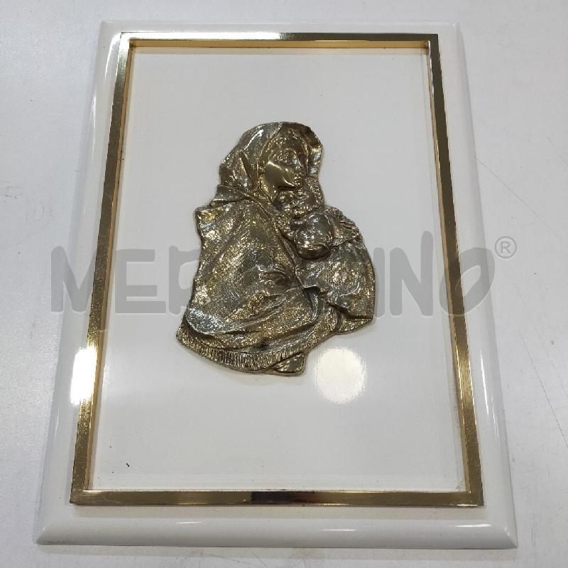 QUADRO RELIGIOSO BIANCO PLACCA RILIEVO DORATA | Mercatino dell'Usato Roma rebibbia 1