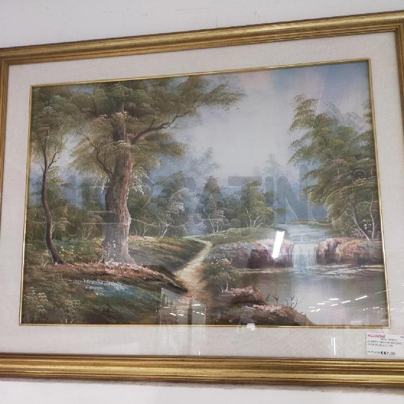 QUADRO VECCHIO PAESAGGIO RUSCELLO CORNICE ORO | Mercatino dell'Usato Roma rebibbia 1