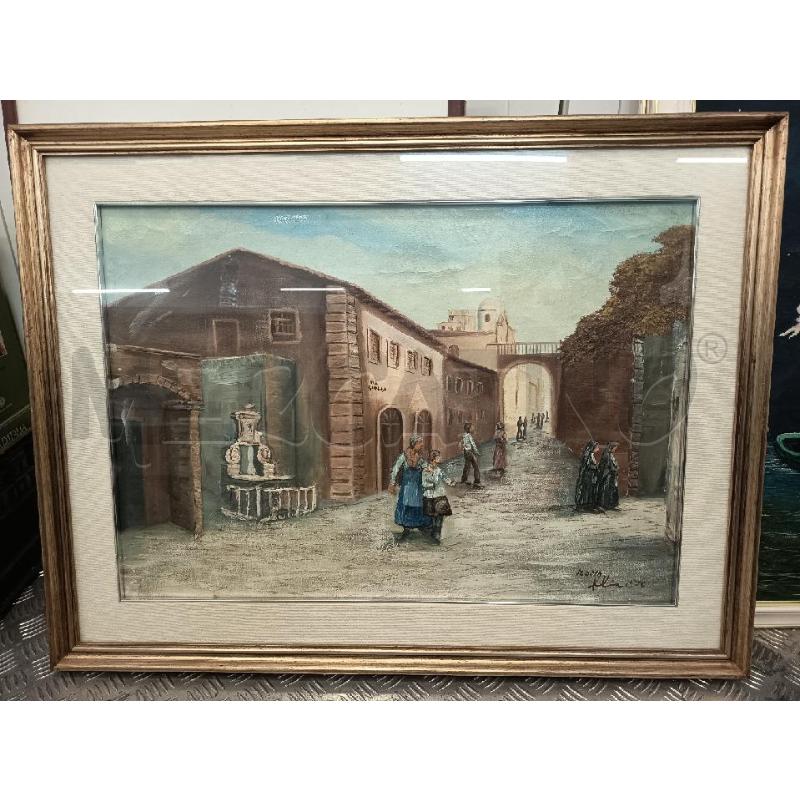 QUADRO VIA GIULIA RILIEVO C DOR 83X63 | Mercatino dell'Usato Roma rebibbia 1