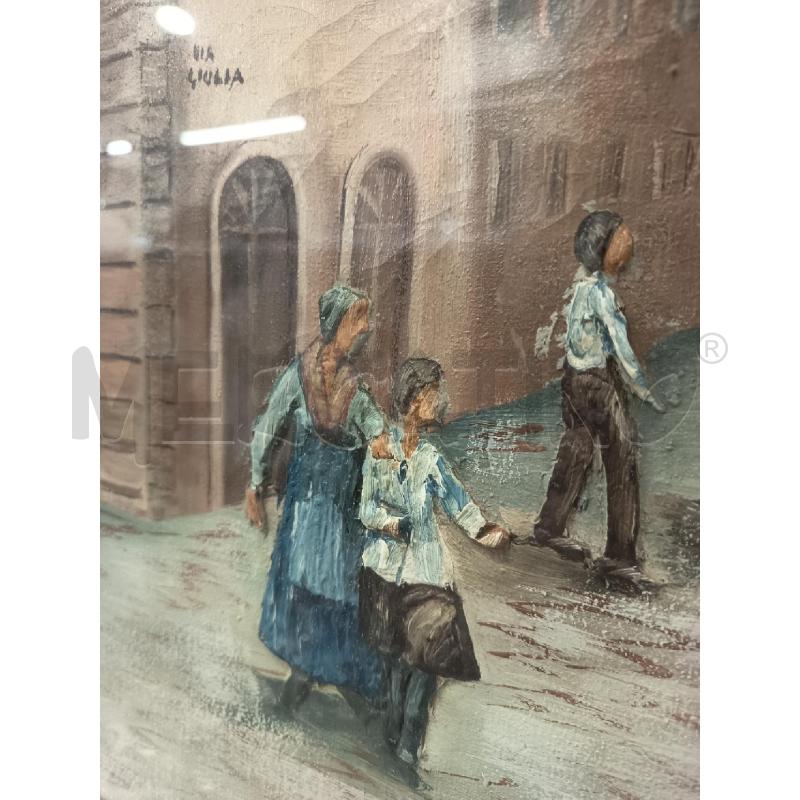 QUADRO VIA GIULIA RILIEVO C DOR 83X63 | Mercatino dell'Usato Roma rebibbia 2