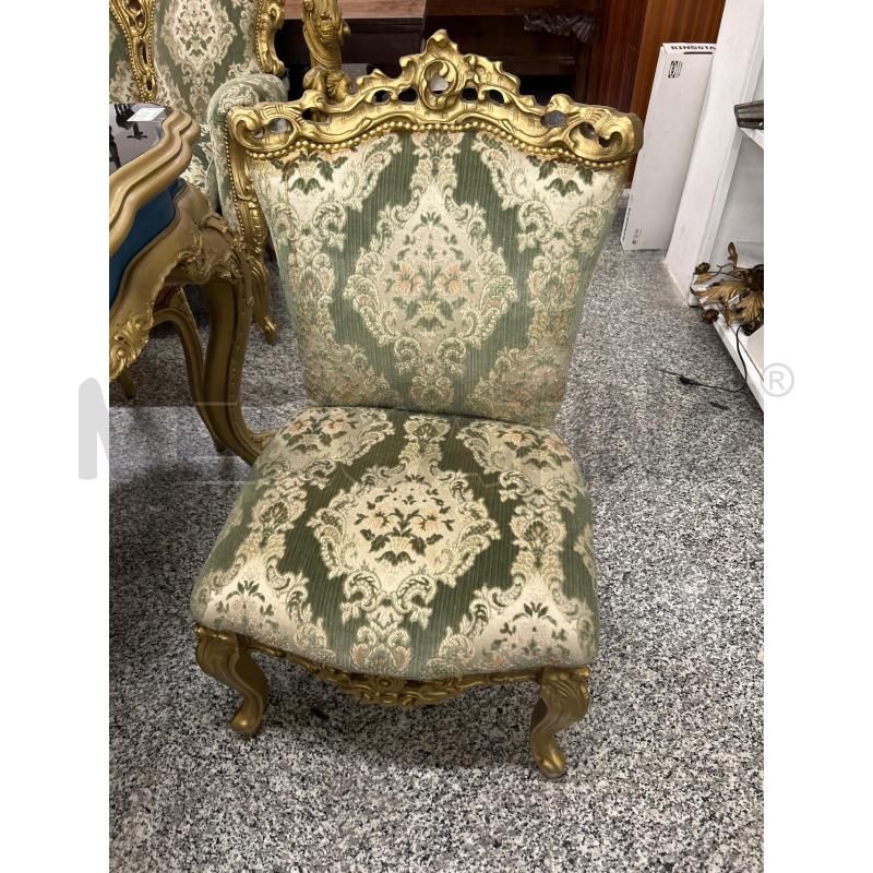 SALOTTO 6PZ DORATO BLU TESSUTO VERDE | Mercatino dell'Usato Roma rebibbia 3