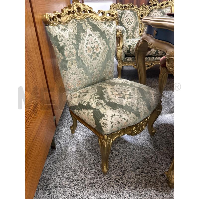 SALOTTO 6PZ DORATO BLU TESSUTO VERDE | Mercatino dell'Usato Roma rebibbia 4