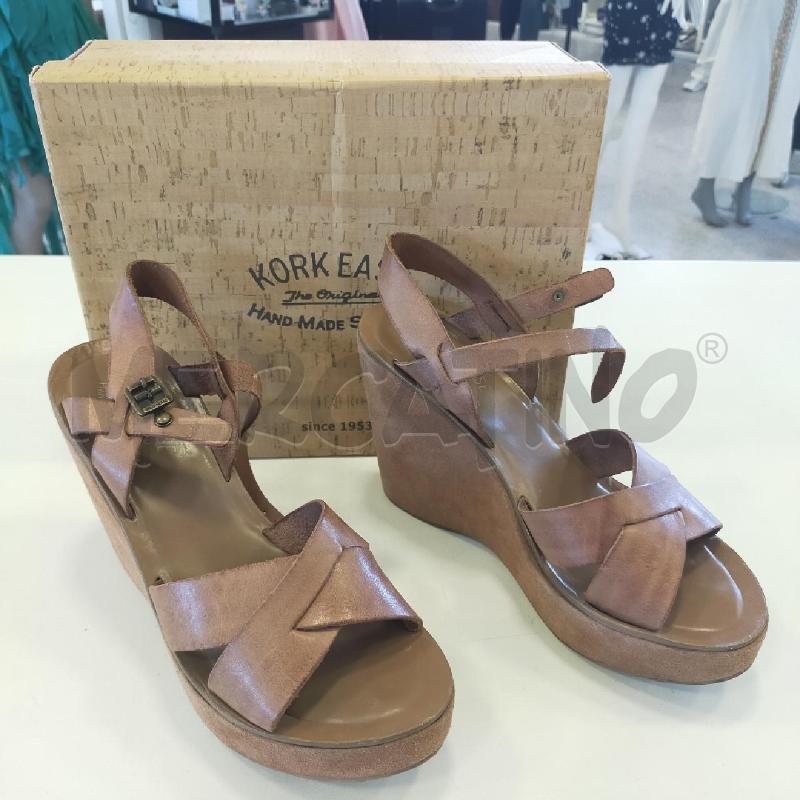 SANDALI DONNA KORK EASE PELLE MARRONE | Mercatino dell'Usato Roma rebibbia 1