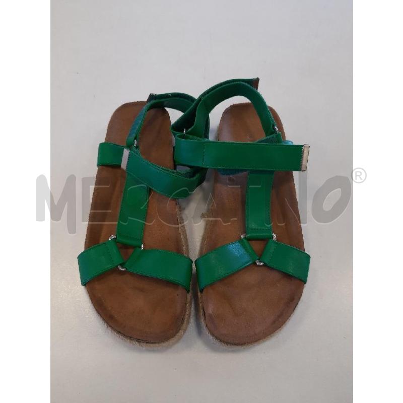 SANDALI DONNA TULIPANO VERDE BEIGE | Mercatino dell'Usato Roma rebibbia 1