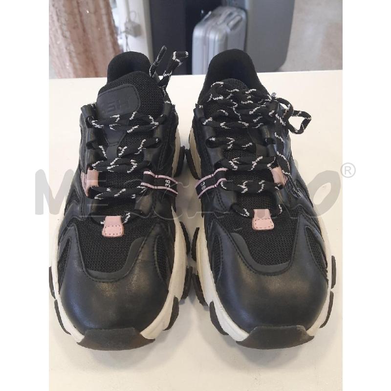 SCARPE DONNA ASH SNEAKER NERE ROSA | Mercatino dell'Usato Roma rebibbia 1