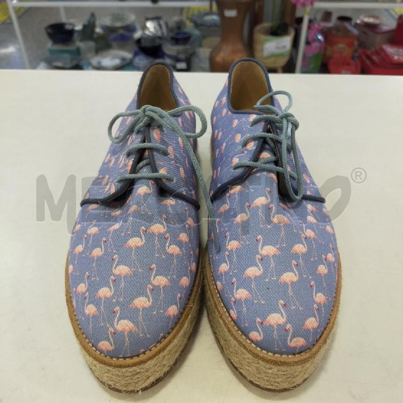 SCARPE DONNA BOBBIES TG36 CELESTE STAMPA FENICOTTERI | Mercatino dell'Usato Roma rebibbia 1