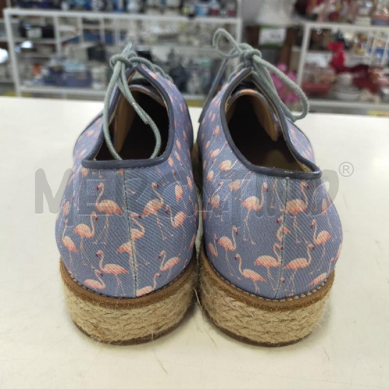 SCARPE DONNA BOBBIES TG36 CELESTE STAMPA FENICOTTERI | Mercatino dell'Usato Roma rebibbia 3