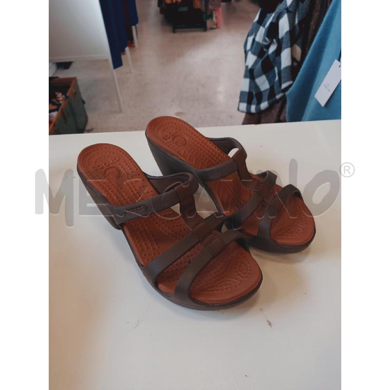 SCARPE DONNA CROCS MARRONE SCURO CHIARO | Mercatino dell'Usato Roma rebibbia 1