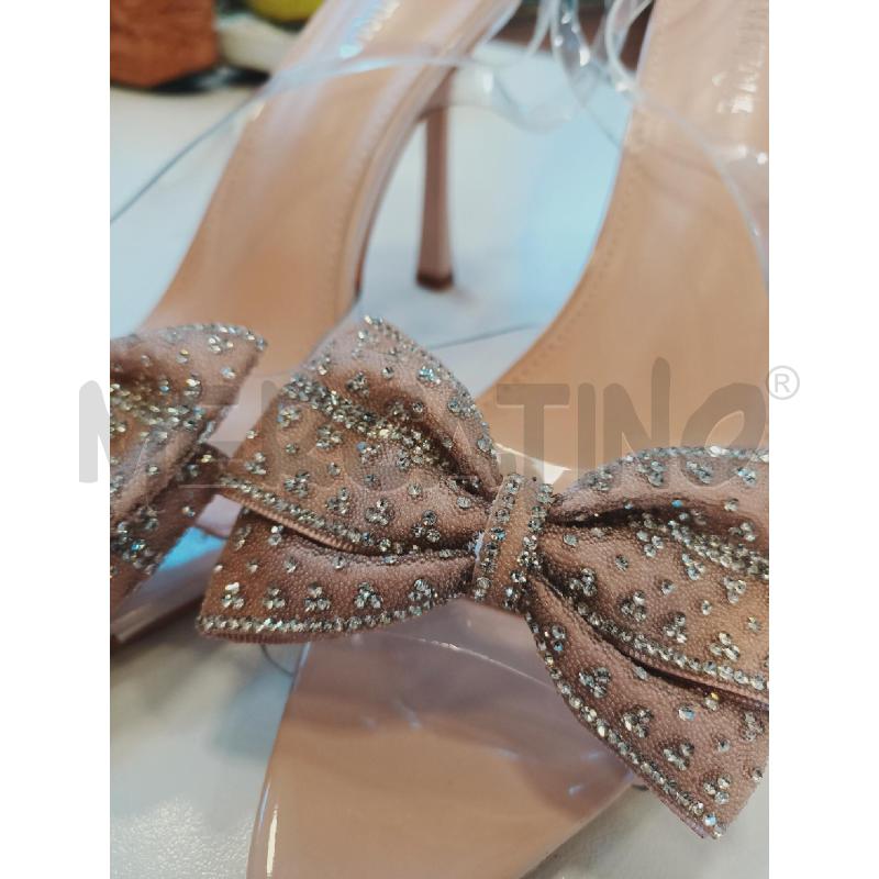 SCARPE DONNA DIAMANTIQUE FIOCCO STRASS CONTORNO TRASPARENTE | Mercatino dell'Usato Roma rebibbia 3