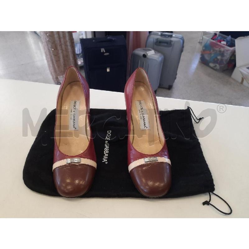 SCARPE DONNA DOLCE&GABBANA CUOIO ROSSE MARRONI BEIGE  | Mercatino dell'Usato Roma rebibbia 1