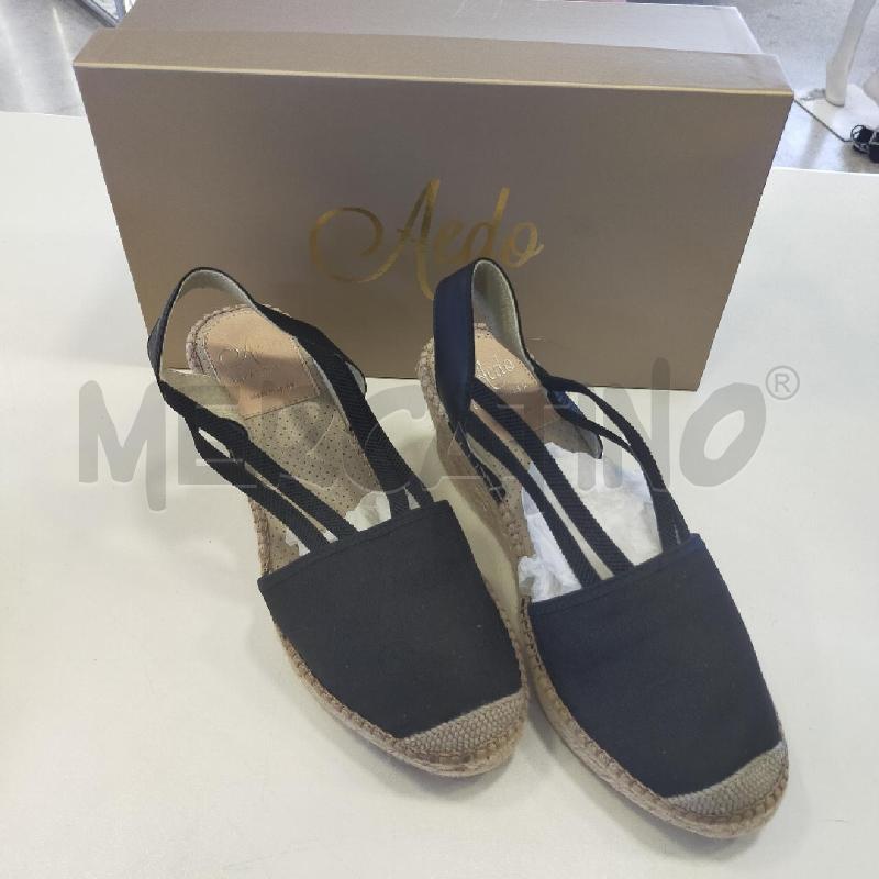 SCARPE DONNA ESPADRILLES AEDO STOFFA NERA  | Mercatino dell'Usato Roma rebibbia 1