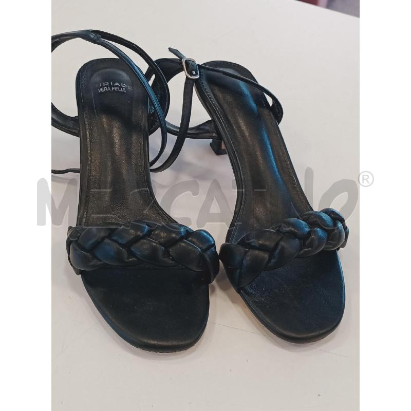 SCARPE DONNA MIRIADE NERE PELLE FASCIA TRECCIA | Mercatino dell'Usato Roma rebibbia 3