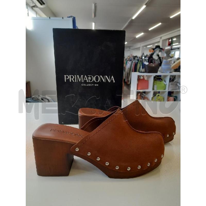 SCARPE DONNA PRIMADONNA TACCHETTO TESSUTO MARRONE BORCHIE  | Mercatino dell'Usato Roma rebibbia 1