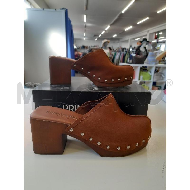 SCARPE DONNA PRIMADONNA TACCHETTO TESSUTO MARRONE BORCHIE  | Mercatino dell'Usato Roma rebibbia 2