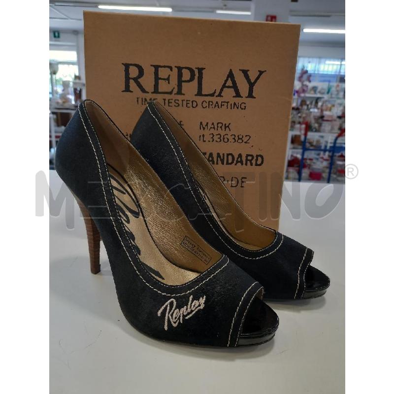 SCARPE DONNA REPLAY NERE SCRITTA BIANCA  | Mercatino dell'Usato Roma rebibbia 2