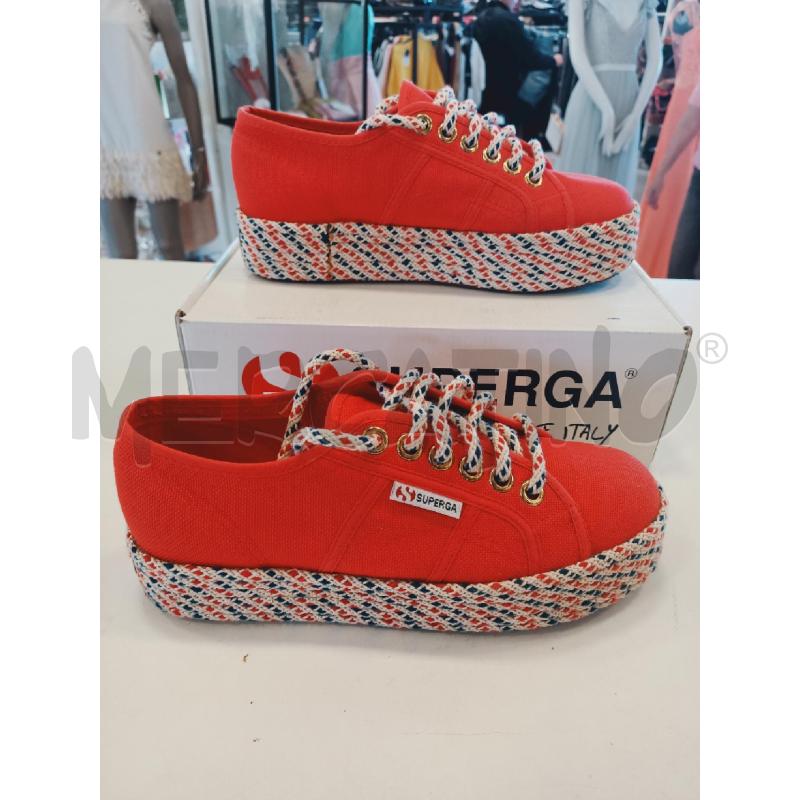SCARPE SNEAKERS SUPERGA ROSSE LACCI BI RS BL | Mercatino dell'Usato Roma rebibbia 1